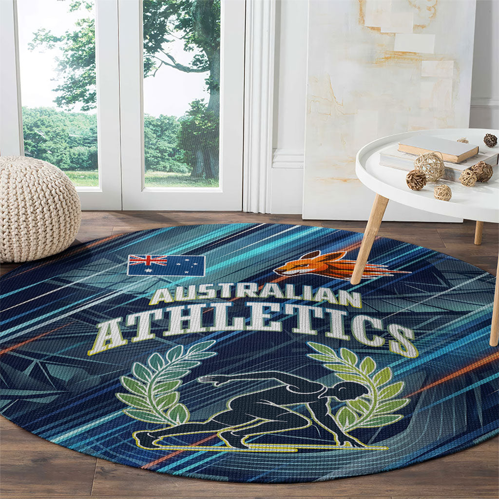 Australian Athletics Round Carpet Geometric Digital Sport Motion Art