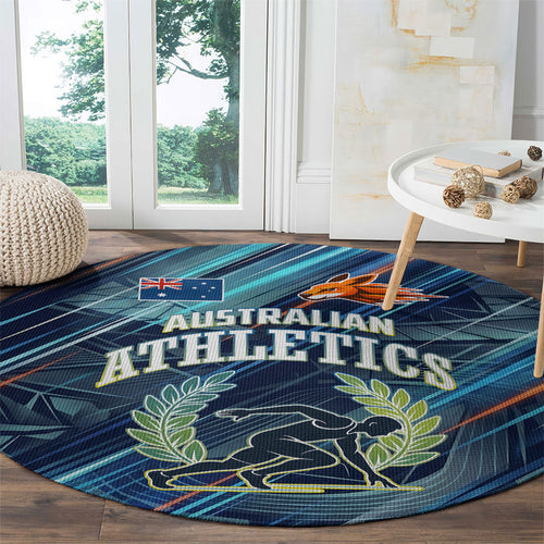 Australian Athletics Round Carpet Geometric Digital Sport Motion Art