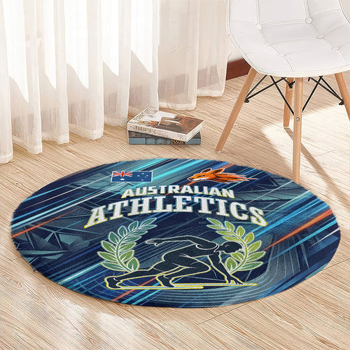 Australian Athletics Round Carpet Geometric Digital Sport Motion Art