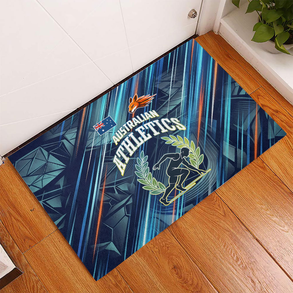 Australian Athletics Rubber Doormat Geometric Digital Sport Motion Art