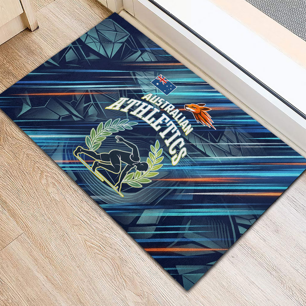 Australian Athletics Rubber Doormat Geometric Digital Sport Motion Art