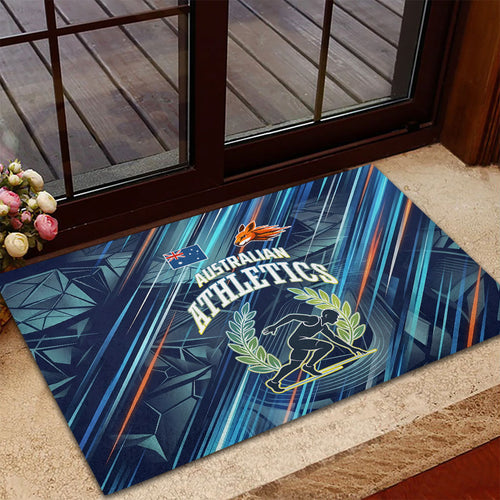 Australian Athletics Rubber Doormat Geometric Digital Sport Motion Art