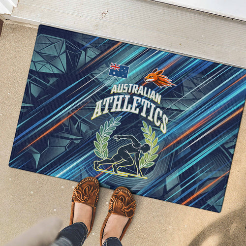 Australian Athletics Rubber Doormat Geometric Digital Sport Motion Art