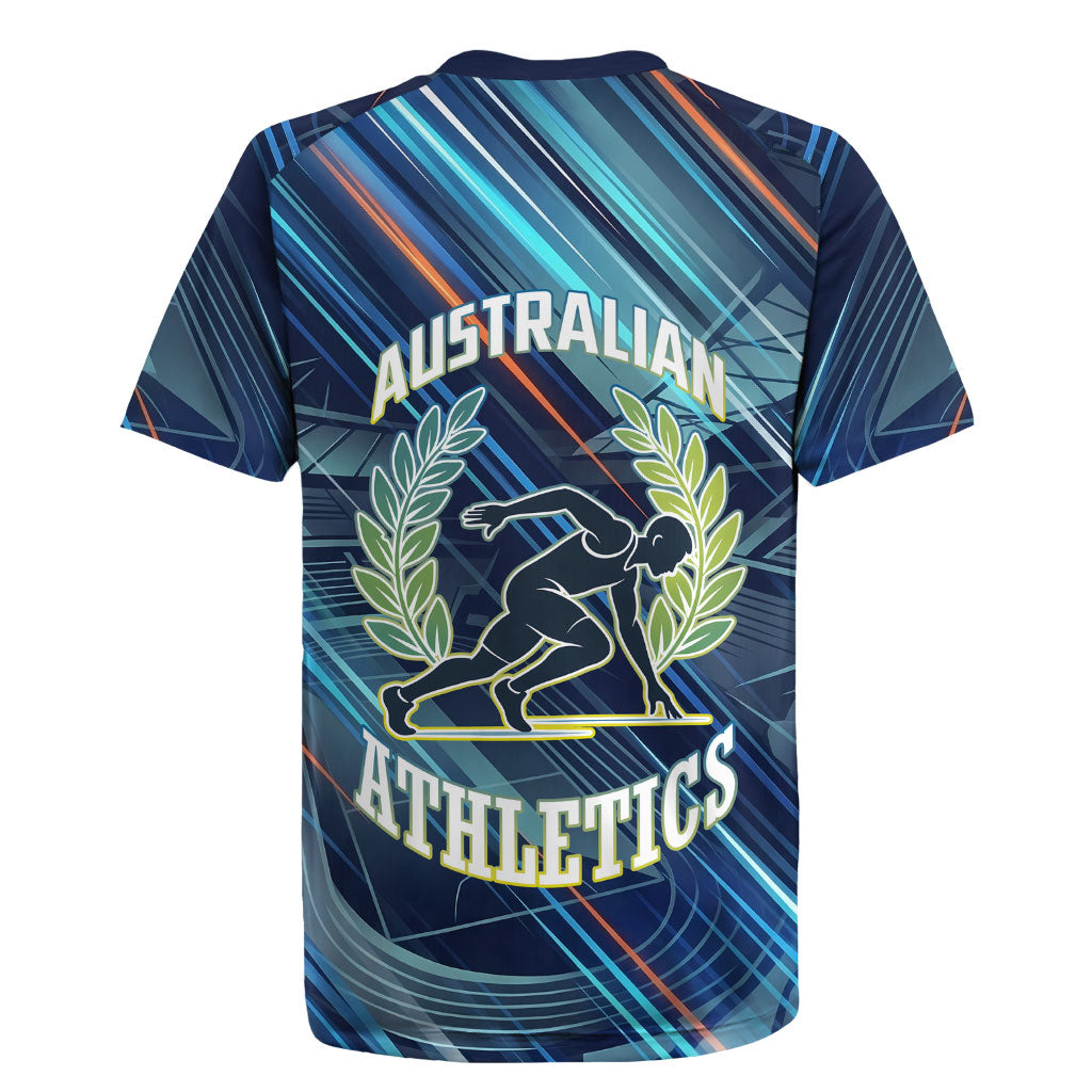 Australian Athletics Rugby Jersey Geometric Digital Sport Motion Art