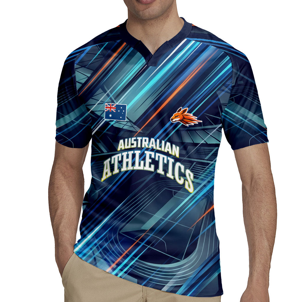 Australian Athletics Rugby Jersey Geometric Digital Sport Motion Art