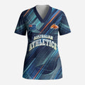 Australian Athletics Scrub Top Geometric Digital Sport Motion Art