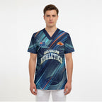 Australian Athletics Scrub Top Geometric Digital Sport Motion Art