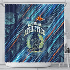 Australian Athletics Shower Curtain Geometric Digital Sport Motion Art