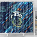 Australian Athletics Shower Curtain Geometric Digital Sport Motion Art