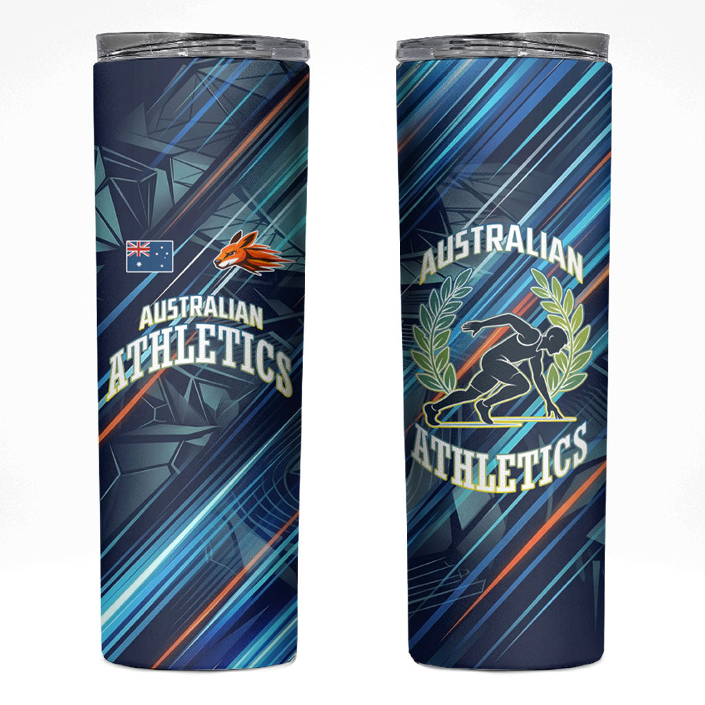 Australian Athletics Skinny Tumbler Geometric Digital Sport Motion Art