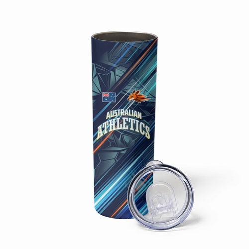 Australian Athletics Skinny Tumbler Geometric Digital Sport Motion Art