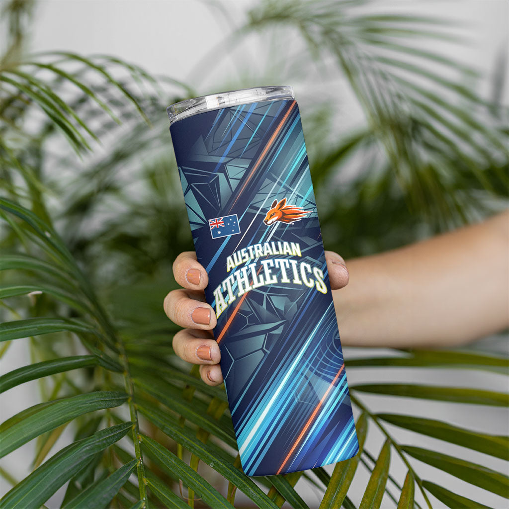 Australian Athletics Skinny Tumbler Geometric Digital Sport Motion Art