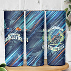 Australian Athletics Skinny Tumbler Geometric Digital Sport Motion Art
