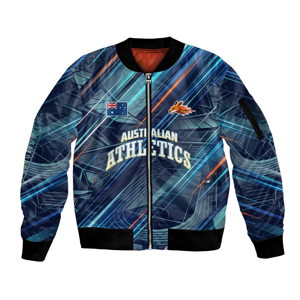 Australian Athletics Sleeve Zip Bomber Jacket Geometric Digital Sport Motion Art