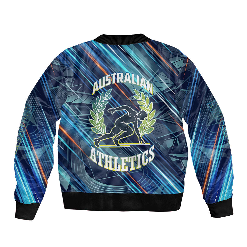 Australian Athletics Sleeve Zip Bomber Jacket Geometric Digital Sport Motion Art