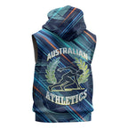 Australian Athletics Sleeveless Hoodie Geometric Digital Sport Motion Art