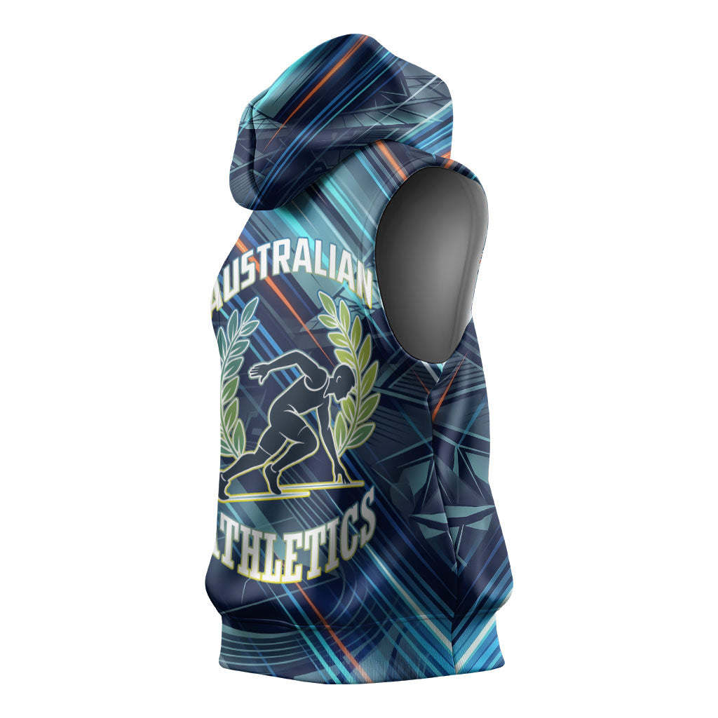 Australian Athletics Sleeveless Hoodie Geometric Digital Sport Motion Art