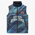 Australian Athletics Sleeveless Puffer Jacket Geometric Digital Sport Motion Art