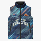 Australian Athletics Sleeveless Puffer Jacket Geometric Digital Sport Motion Art