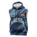 Australian Athletics Sleeveless Zip Hoodie Geometric Digital Sport Motion Art