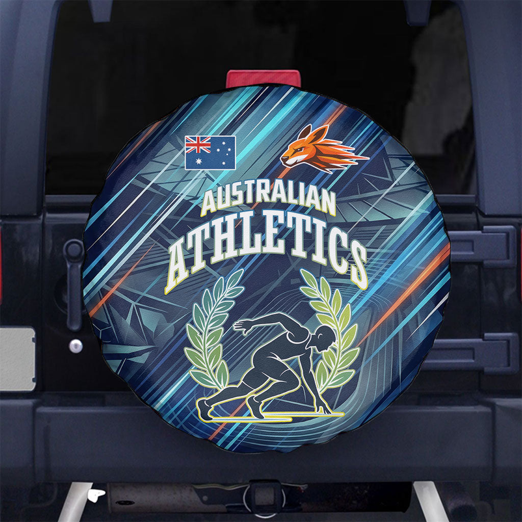 Australian Athletics Spare Tire Cover Geometric Digital Sport Motion Art