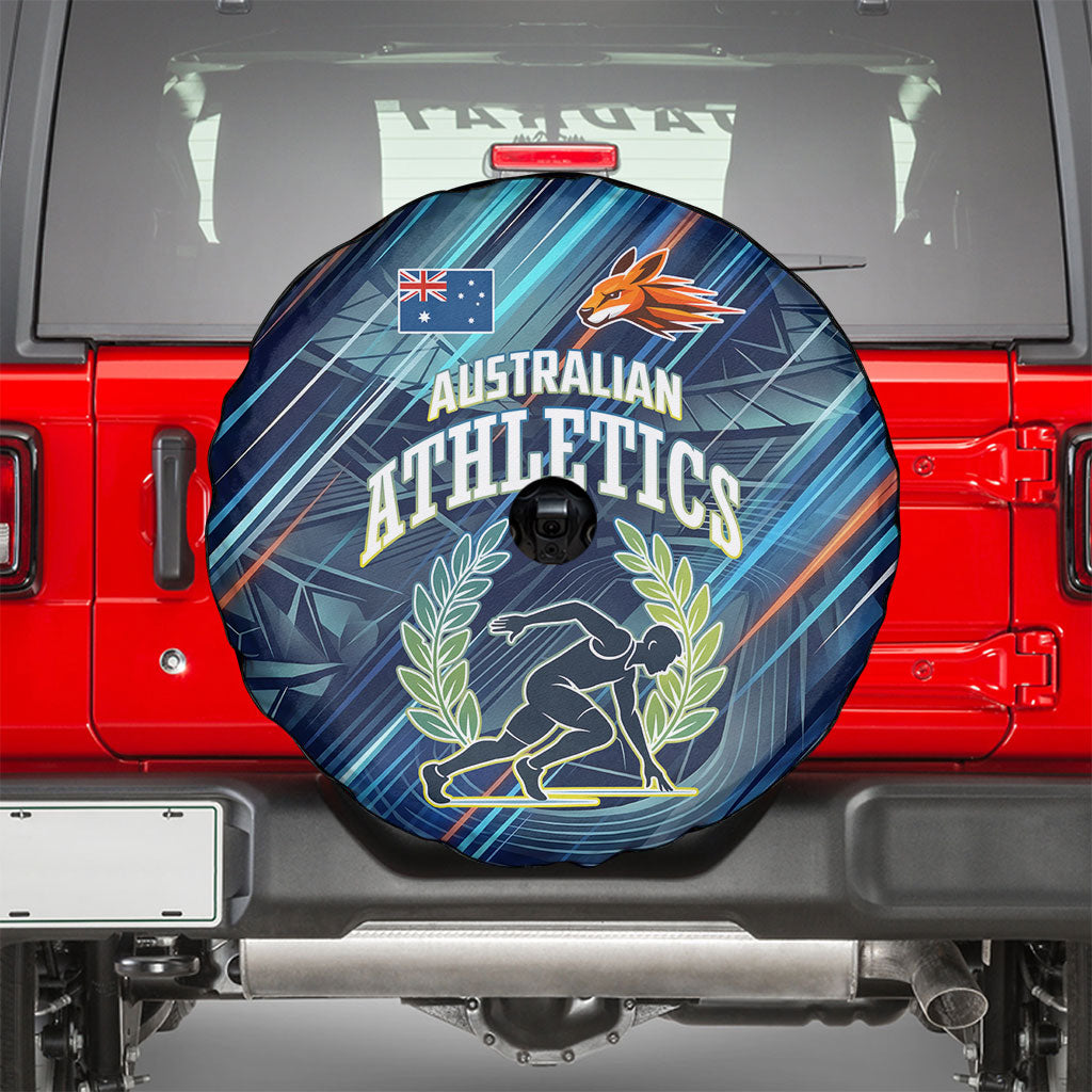 Australian Athletics Spare Tire Cover Geometric Digital Sport Motion Art