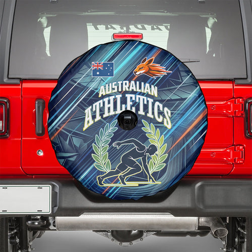 Australian Athletics Spare Tire Cover Geometric Digital Sport Motion Art