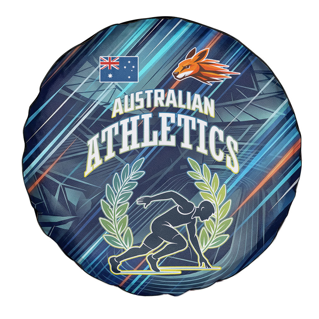 Australian Athletics Spare Tire Cover Geometric Digital Sport Motion Art