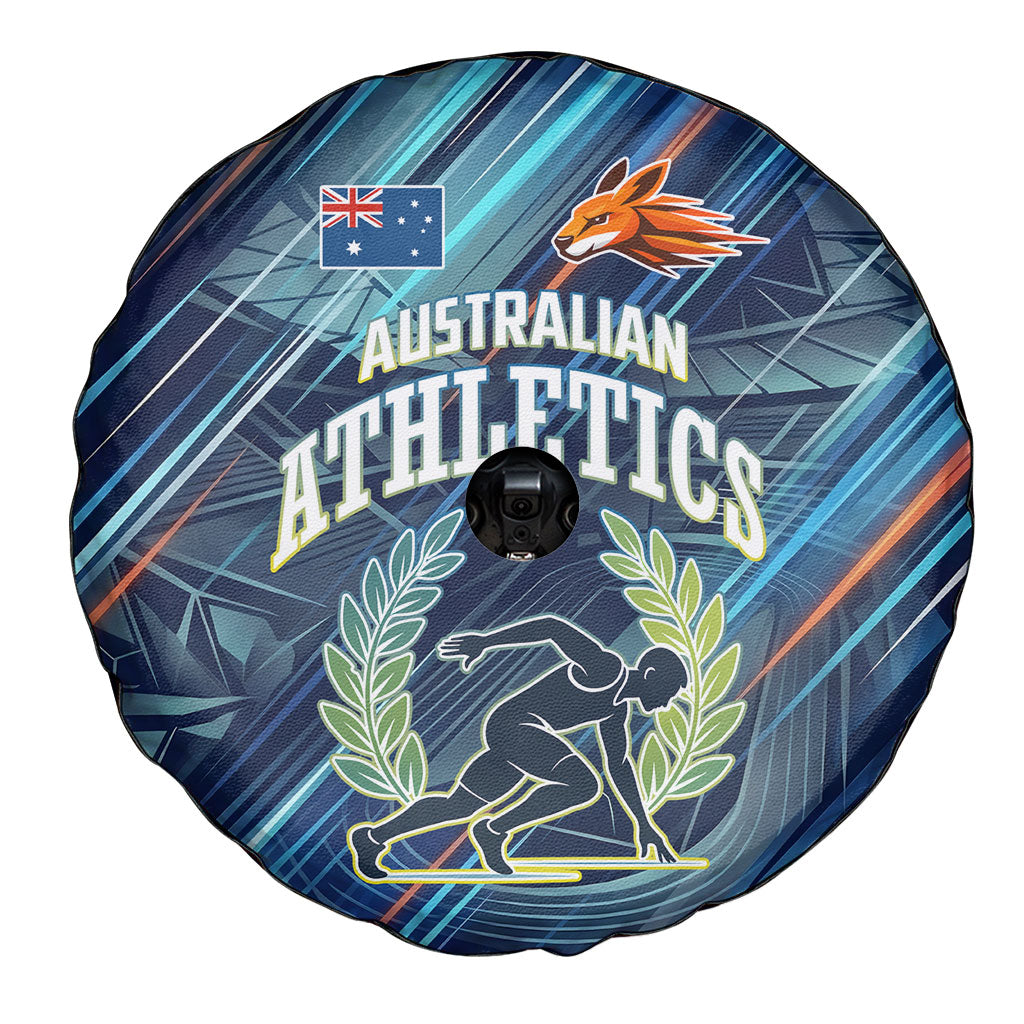 Australian Athletics Spare Tire Cover Geometric Digital Sport Motion Art