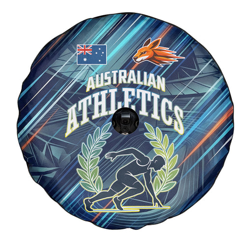Australian Athletics Spare Tire Cover Geometric Digital Sport Motion Art