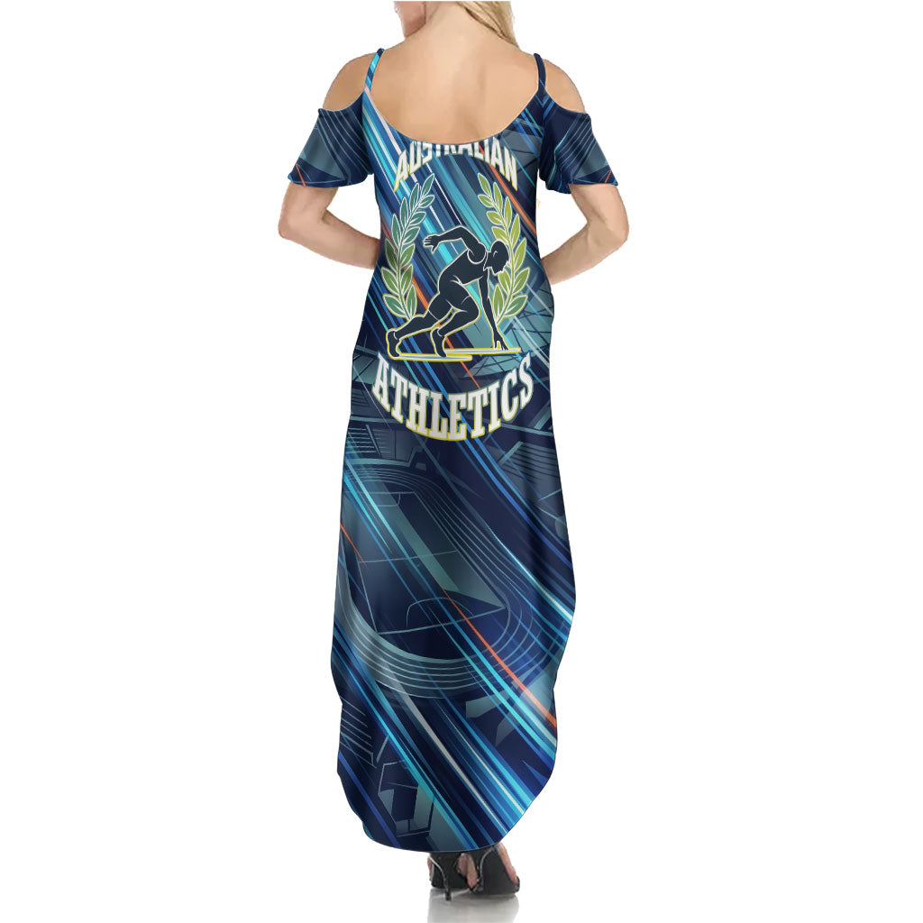Australian Athletics Summer Maxi Dress Geometric Digital Sport Motion Art