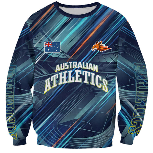Australian Athletics Sweatshirt Geometric Digital Sport Motion Art