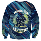 Australian Athletics Sweatshirt Geometric Digital Sport Motion Art