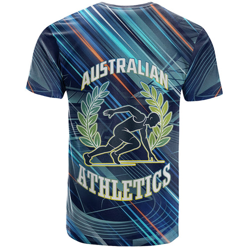 Australian Athletics T Shirt Geometric Digital Sport Motion Art