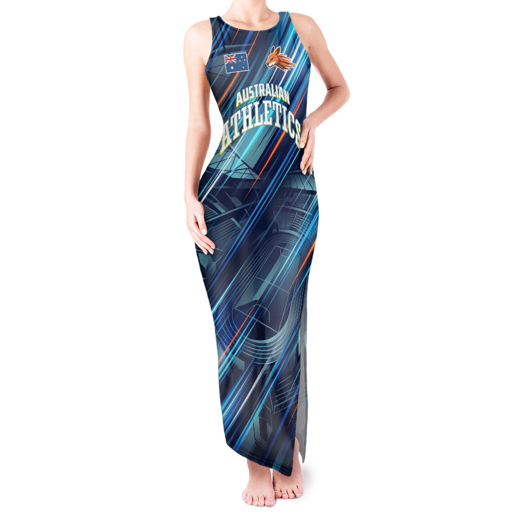 Australian Athletics Tank Maxi Dress Geometric Digital Sport Motion Art