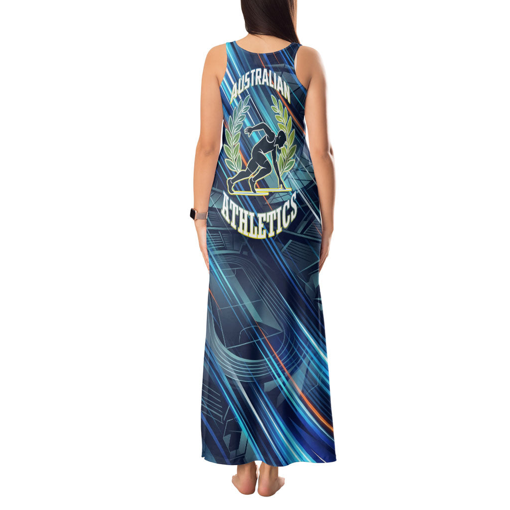 Australian Athletics Tank Maxi Dress Geometric Digital Sport Motion Art