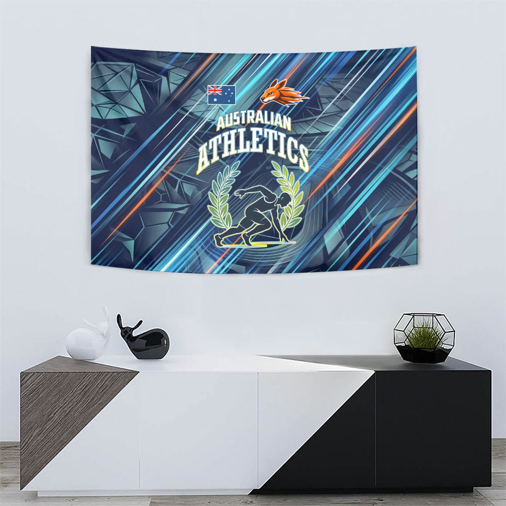 Australian Athletics Tapestry Geometric Digital Sport Motion Art