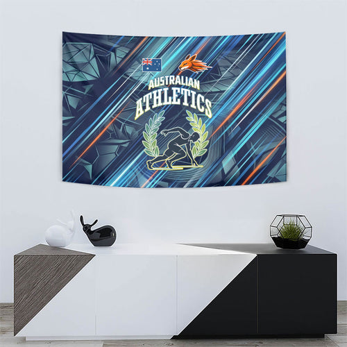 Australian Athletics Tapestry Geometric Digital Sport Motion Art