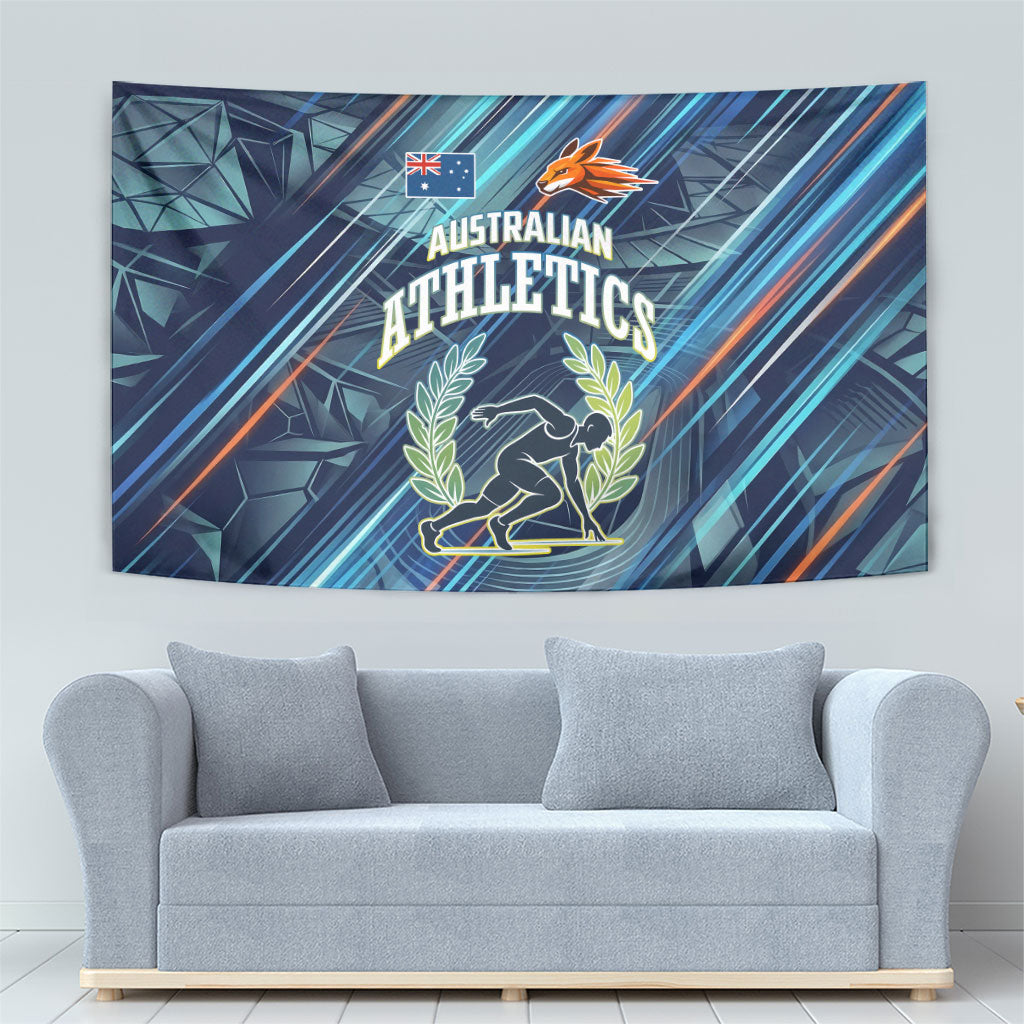 Australian Athletics Tapestry Geometric Digital Sport Motion Art