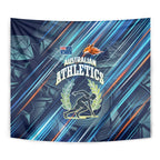 Australian Athletics Tapestry Geometric Digital Sport Motion Art
