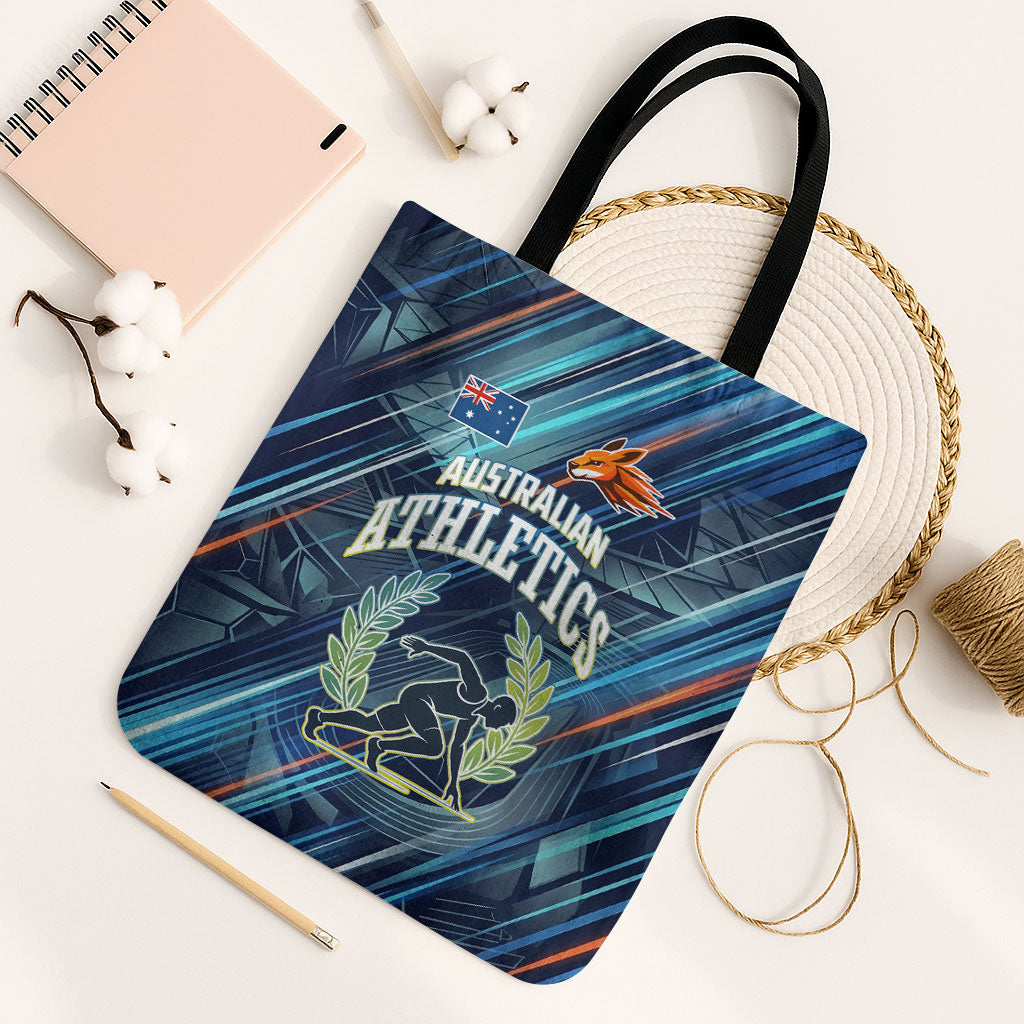 Australian Athletics Tote Bag Geometric Digital Sport Motion Art