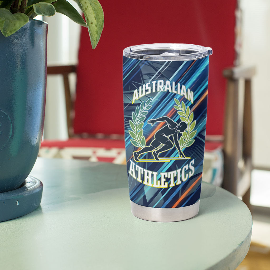 Australian Athletics Tumbler Cup Geometric Digital Sport Motion Art