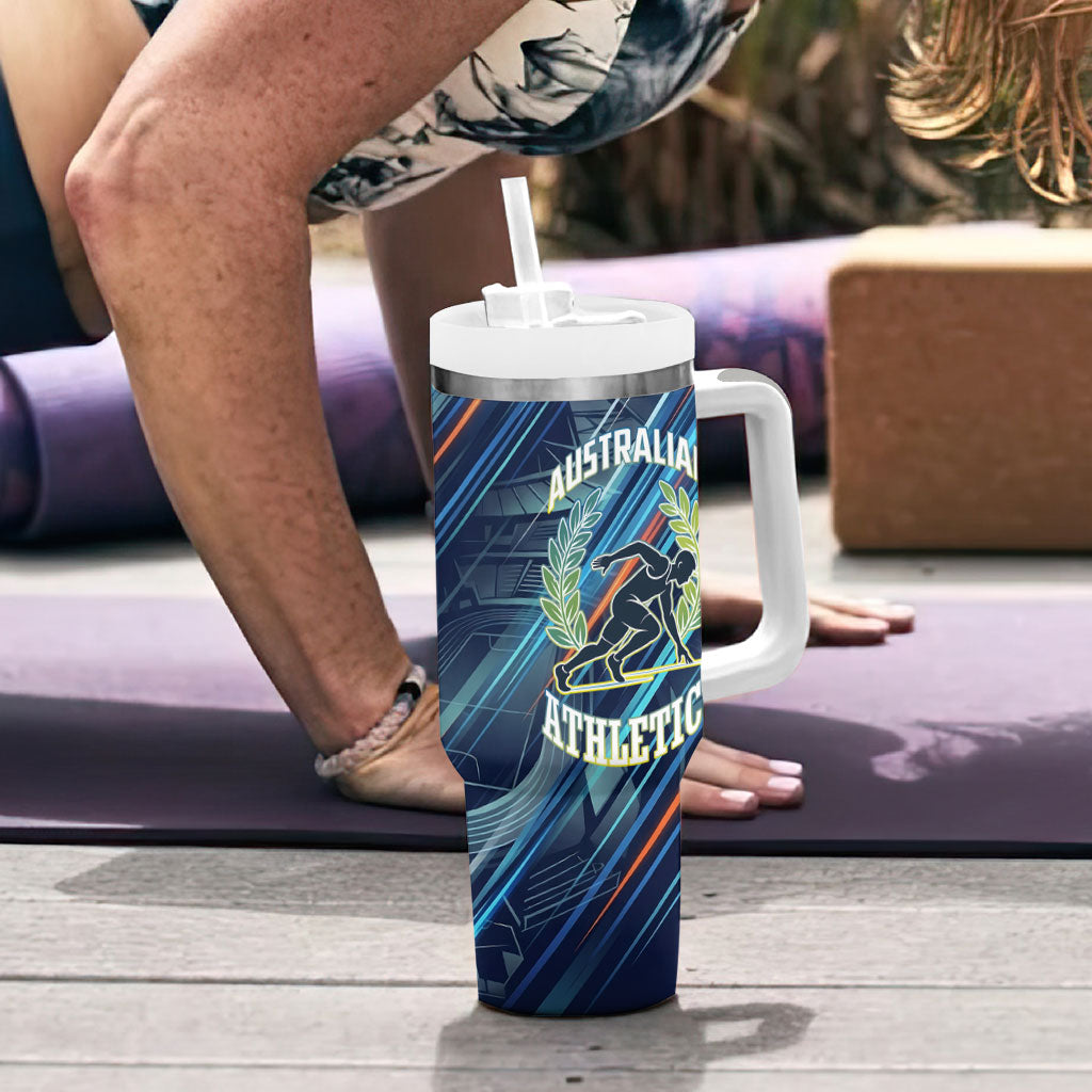 Australian Athletics Tumbler With Handle Geometric Digital Sport Motion Art
