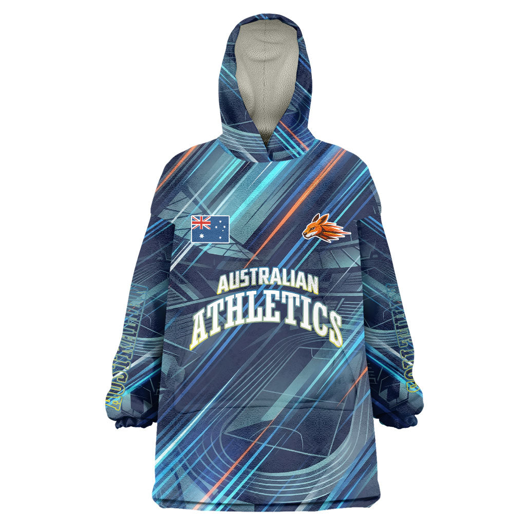 Australian Athletics Wearable Blanket Hoodie Geometric Digital Sport Motion Art