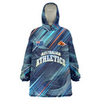 Australian Athletics Wearable Blanket Hoodie Geometric Digital Sport Motion Art
