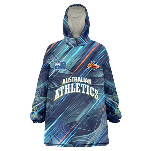 Australian Athletics Wearable Blanket Hoodie Geometric Digital Sport Motion Art