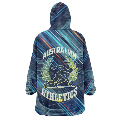 Australian Athletics Wearable Blanket Hoodie Geometric Digital Sport Motion Art