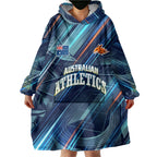 Australian Athletics Wearable Blanket Hoodie Geometric Digital Sport Motion Art