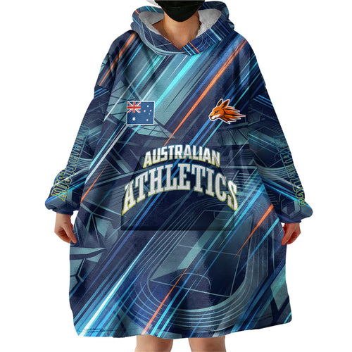 Australian Athletics Wearable Blanket Hoodie Geometric Digital Sport Motion Art