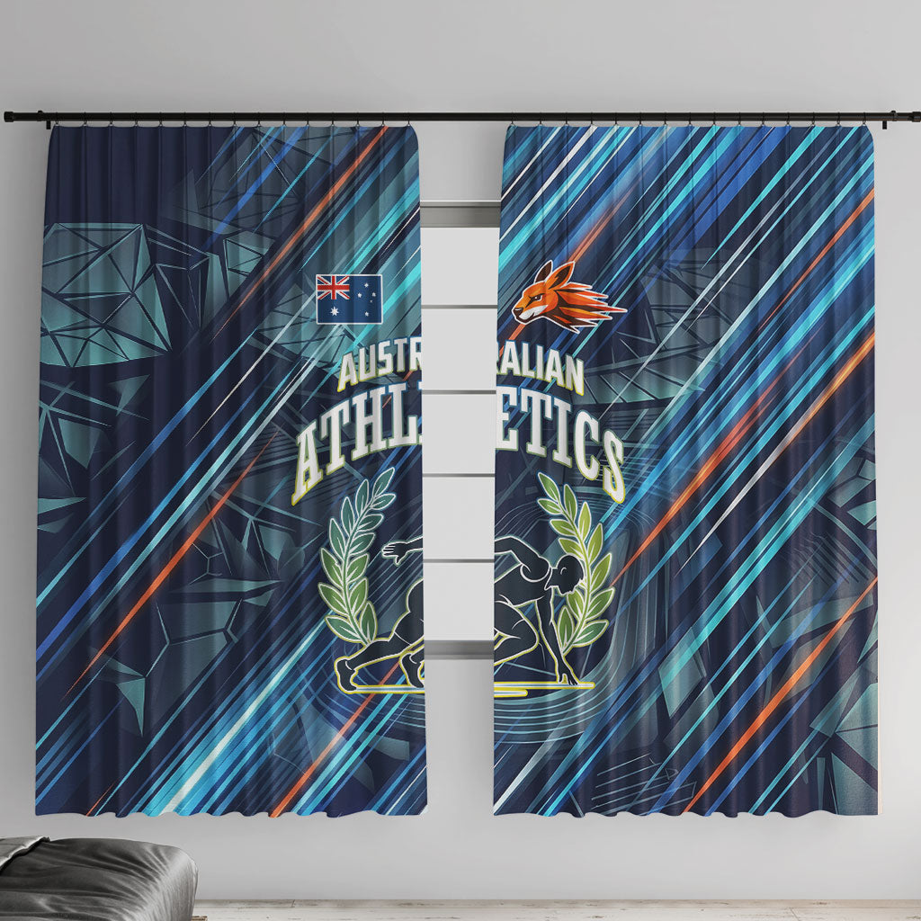 Australian Athletics Window Curtain Geometric Digital Sport Motion Art